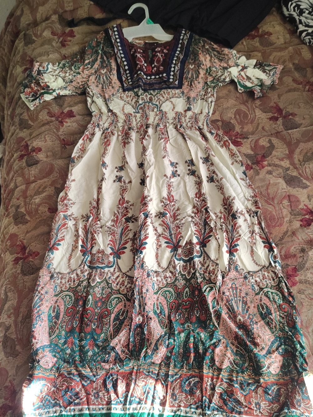 Girls Cream Floral Boho Maxi Dress